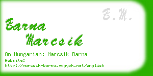 barna marcsik business card